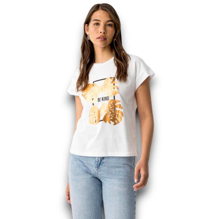 Camiseta Tiffosi Kika Mujer | Blanca Estampado Exclusivo Manga Corta | 100% Algodón Cuello Redondo