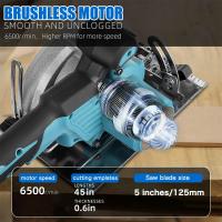 Sierra Circular sin escobillas, sierra eléctrica inalámbrica, máquina de corte de madera ajustable, herramienta de carpintería de mano para batería Makita,Brushless, Sierra circular,Batería - details 0
