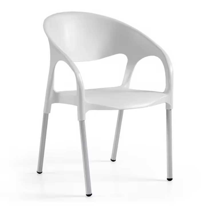 Sillón MOON, aluminio, polipropileno blanco* - 1