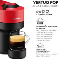 Krups Nespresso XN9205ECO VERTUO POP, Cafetera de cápsulas, máquina de café expreso, 4 tamaños tazas, color Spicy red - details 1
