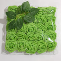 25pcs/Lote Rosa Artificial De PE De Alta Calidad Con Tallo Para Decoración De Boda Fiesta Cumpleaños Scrapbook Supplies - details 13