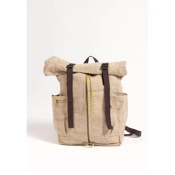 Mochila Hemper Nuptse Natural 100% Cáñamo Hecha a Mano - 1