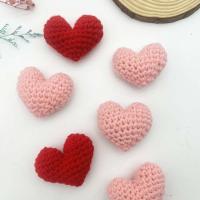 1/2pcs Accesorios De Corazón Tejido a Mano Con Algodón Decoración De Corazón De Durazno Para El Día De San Valentín Regalo - details 3