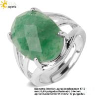 Anillo Ajustable De Piedra Natural En Forma De Huevo Para Mujer Con Cristales De Onix Tigre Y Cuarzo Rosa En Plata Multifacética Moda Fiesta - details 5