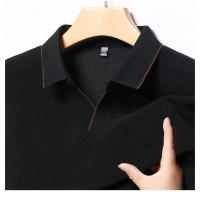 Camisa Polo De Lana De Color Sólido Para Hombre Primavera Otoño Cuello En Escalera De Lujo Calidad Diseño Casual Top De Manga Larga - details 13