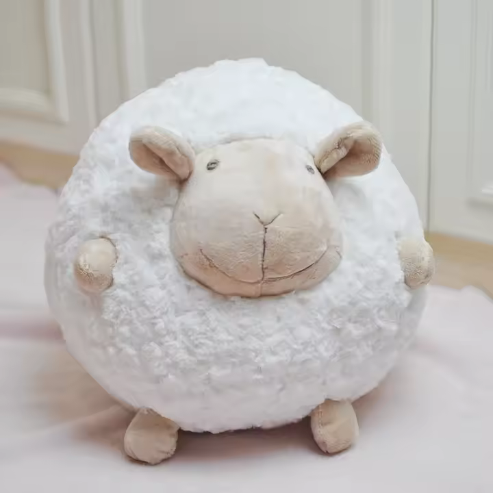 Almohada De Oveja Lindo Y Suave Para Niños Juguete De Peluche Para Dormir En Cama O Sofá Rellena De Algodón PP Edad Recomendada 3-12 Años - 1