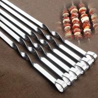 Brochetas De Acero Inoxidable Reutilizable Para Barbacoa 10/20/30/50/100Pcs Ideal Para Camping Al Aire Libre Y Fiesta De Asado Interior - details 1