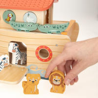 WOOMAX - Arca de Noé de madera, Zookabee, Animales juguete, Encajables bebé, Juego encaje, Encajar figuras, Juguetes niños 2 años, Juegos educativos, Motricidad fina, Clasificador de formas - details 2