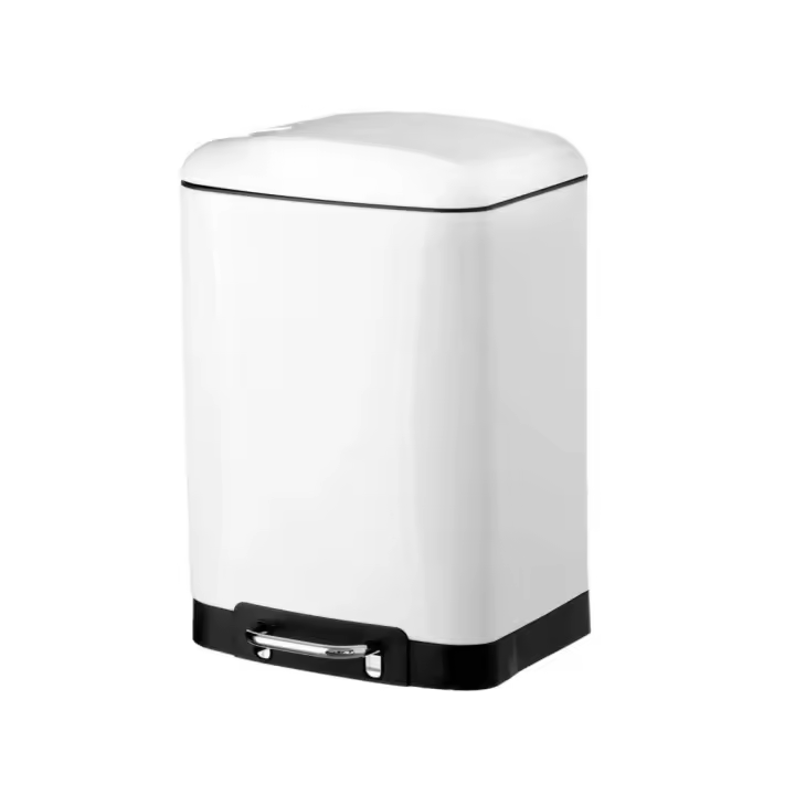Dcasa Papelera blanca nórdica de metal de 12 litros - 1