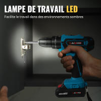 Destornillador de impacto inalámbrico de 21 V, 1600 rpm, alta velocidad, batería recargable, para uso doméstico, con brocas. - details 5