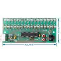 MCU Pantalla Ajustable LED VU Medidor De Nivel De Audio Amplificador 16 LED Canales Dobles Lámpara Azul DC 8V a 12V - details 1