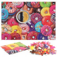 Rompecabezas De Papel Para Adultos 1000 Piezas 70x50cm Serie De Pinturas Famosas Café Y Donuts Juguete Educativo De Artesanía - details 0