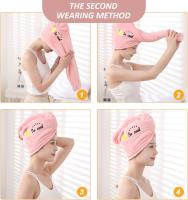 4 gorros Bordados para secar El Cabello, Cabello de seco rápido, pañuelos absorbentes rapidos, acortan El Tiempo de seco, adecuado para maquillaje, baño y lavado de Cara. - details 2