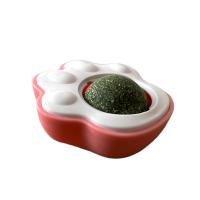 COTTECOTA- Juguete de menta para pegar en la pared, Bola Giratoria interactivo de Huella Hierba Gatera para MascotasBocadillos para gatos, suministros de limpieza de dientes para mascotas ,Juguetes para Gatos Pelota interactiva bola giratoria para lamer - details 1