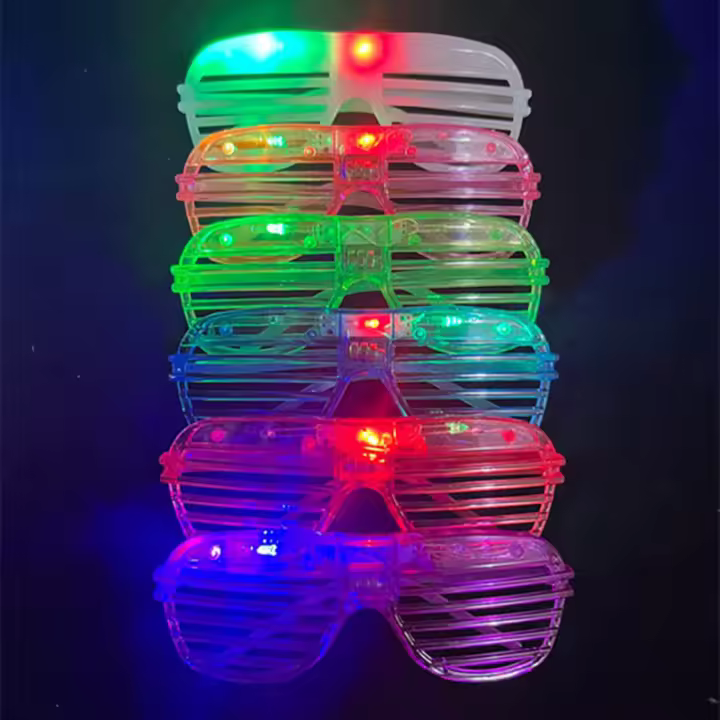 Gafas LED Brillantes En La Oscuridad Lote De 10-50 Piezas 6 Colores Glow Para Fiesta Colores Neón Para Niños Y Adultos Suministros De Fiesta - 1