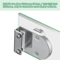 Paquete de 4 cerraduras de gabinete de vidrio sin perforación, cerraduras de puerta de vidrio simple con llaves iguales, cerradura de seguridad de gabinete de pantalla abierta doble para vidrio de 5-8mm - details 4