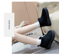 Botas De Nieve Para Mujer 2024 Nuevo Cashmere Y Material Grueso Suave Invierno Botas Cortas Con Talón Grueso Y Interior De Pluma Botines De Mujer - details 6