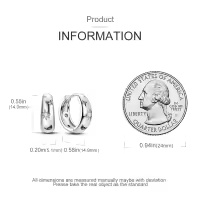 Pendientes De Aro De Plata 925 Para Mujer Con Zirconia Joyería De Moda Regalo Original Eardrop Pendientes Metálicos Tipo Aro - details 73