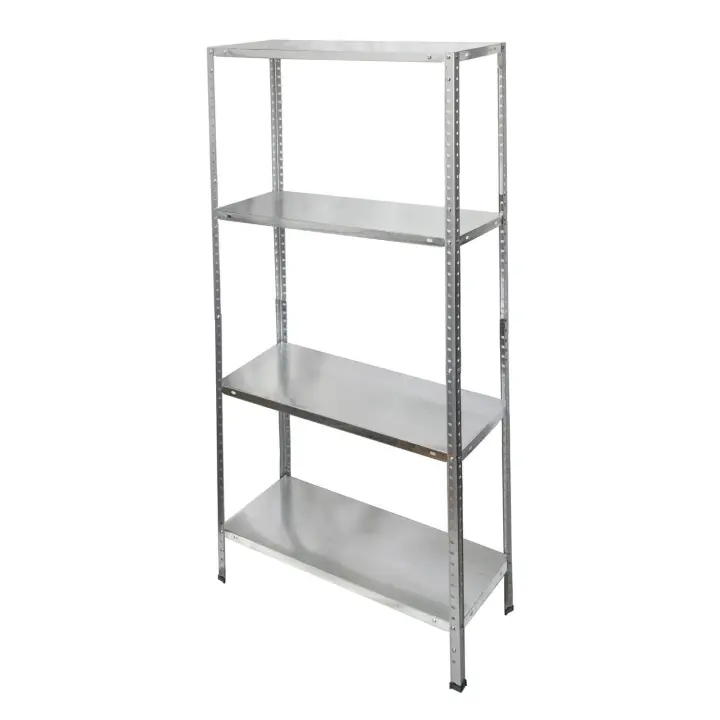 Estanteria acero galvanizado con 4 baldas 150x75x30 cm. baldas ajustables. peso maximo 120 kg. - 1