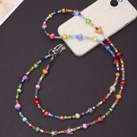 Lanyard Para Móvil De Forma Especial Y Colorida Con Cuentas De Corazón Estrellas Mariposa Hecho De Algodón Para Adultos Unisex - details 4
