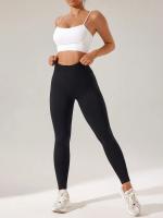Pantalones De Yoga Para Mujer Cintura Alta Sin Costuras Con Punto De Pera Levantamiento De Glúteos Terciopelo Estilo Legging - details 6