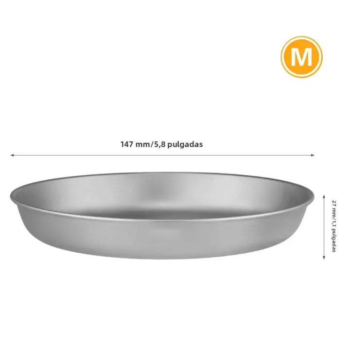 Plato De Comida Ligero De Titanio Para Exteriores Camping Senderismo Picnic BBQ Juego De Comedor Despensa Deportiva - 1