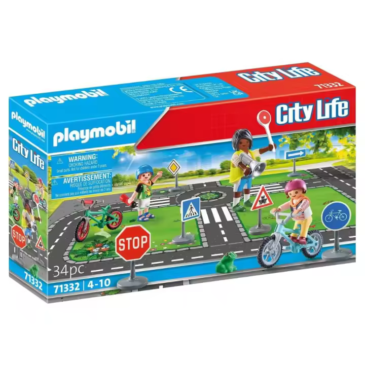 Playmobil educación vial con señales de tráfico y curso de bicicletas (71332) City Life - 1