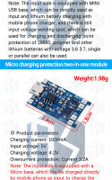 Placa De Carga De Batería De Litio Micro MINI Tipo-C EGBO 1-10PCS Módulo De Carga Protección Doble Función TP4056 18650 5V 1A Para Alarmas - details 2