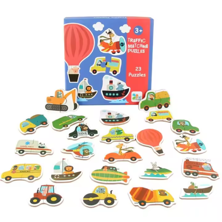 Juego De Rompecabezas De Madera Para Niños Cognición Temprana Educativo Con Animales Frutas Y Tráfico Juguetes Educativos Para Niños Regalos - 1