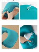 Almohada De Viaje U Formada Inflable Suave Portátil Para Dormir En Avión Tren O Oficina Almohada De Cuello Reutilizable De Peluche - details 5