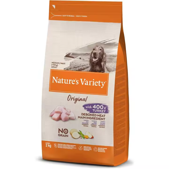 2 Kg NATURE'S VARIETY ORIGINAL ADULT MEDIUM PAVO PIENSO PARA PERROS - 1