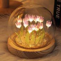 Tulipanes Artificiales Con Luz LED Para Decoración De Boda Y Día De La Madre Flor Eterna Hecha a Mano En Vidrio Y Plástico Regalo Creativo Para Interior - details 9