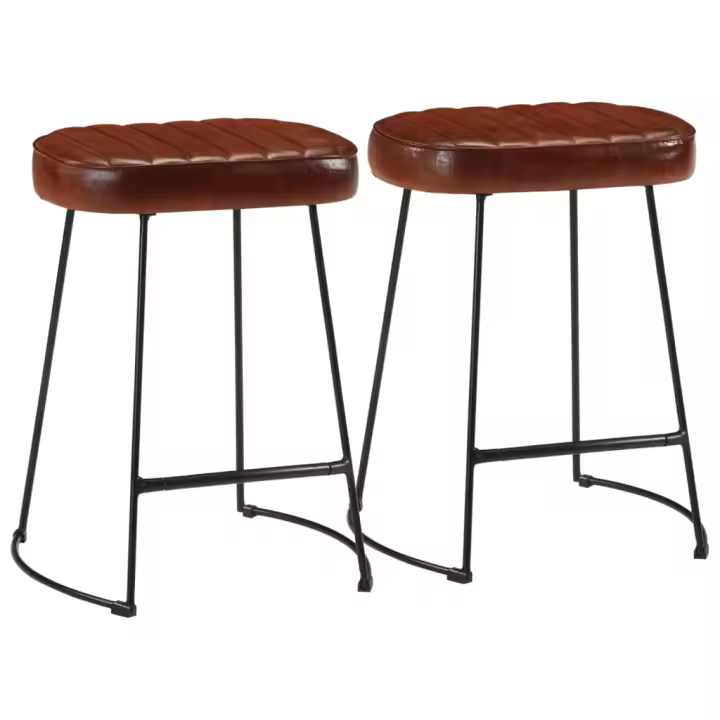 vidaXL Taburetes de bar 2 uds marrón oscuro 40x29,5x53 cm - 1