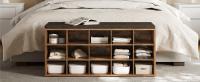 VASAGLE Banco Recibidor con 15 Compartimentos y Asiento Acolchado, EstanterÍa Almacenaje, Capacidad hasta 200 kg, Blanco Nube y Gris Paloma/Marrón Rústico y Marrón/Roble con Vetas Azul y Gris/Negro Ébano y Gris Pizarra/Beige Capuchino/Marrón Camello - details 3