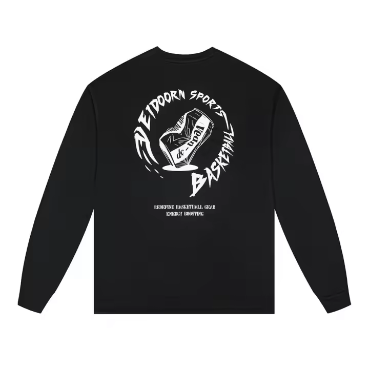 Camiseta De Manga Larga Para Hombres Con Capucha Poliéster Transpirable Y Secado Rápido Para Actividades Al Aire Libre Y Fitness - 1