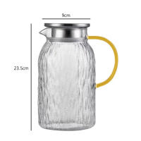 Cacerola De Agua Fría De Vidrio Resistente Al Calor 51.7oz/62oz Con Mango Amarillo Tetera Para Bebidas Y Jugo Ecológica Para El Hogar - details 6