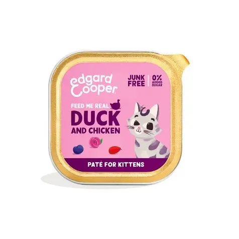 Edgard & Cooper Kitten Pollo Y Pato De Corral Paté Gatos 16 X 85 Gr - 1