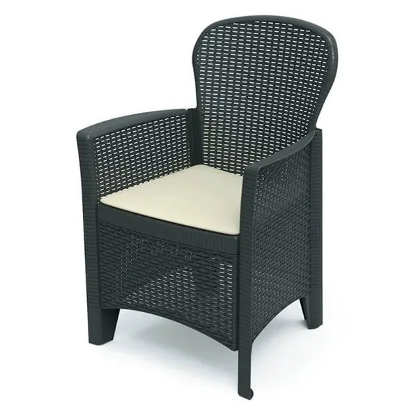 Ipae-Progarden Sillón Exterior Folia PVC Antracita 89x60x58cm - 1