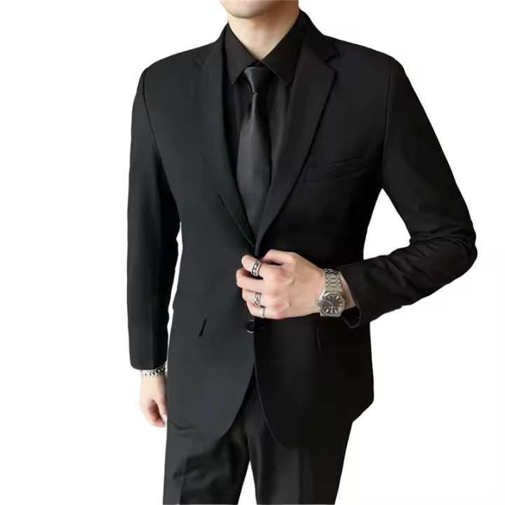 Traje De Novio Para Hombre Moda Negocios Formal Casuál Traje Completo Profesional Para Entrevistas Y Bodas Polyester Viscosa - 1