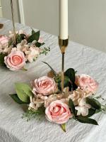 Corona De Velas De Boda Con Rosas Artificiales Guirnalda De Seda Para Decoración De Mesa Y Hogar Con Flores De Poliéster - details 3