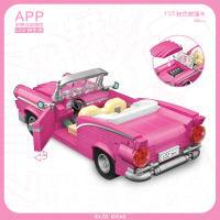 Bloques De Construcción Miniatura LOZ Rosa Convertible Modelo De Coche De Partículas Pequeñas Juguete Educativo Para Niños - details 5