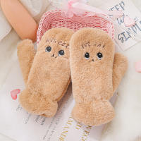 Guantes De Piel De Conejo Y Gato Para Mujer Guantes De Invierno De Plush Cálidos Y Suaves Medio Dedo Flexibles Y Gruesos - details 10