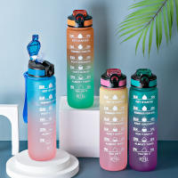 Botella De Agua Deportiva Motivacional 750ml/1000ml Chorro Fuera De Leche Resistente Al Desbordamiento Para Ciclismo Senderismo Viajes Al Aire Libre - details 0
