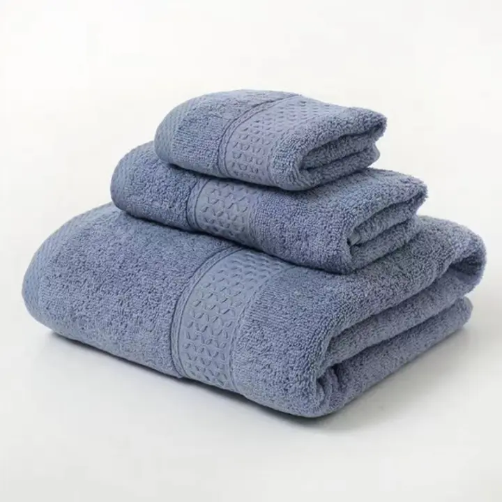 Juego de toallas de Algodón de lujo para el hogar, Set de 3 piezas, Ultra suave, highly absorbente, incluye 1 toalla de baño, 1 toalla de mano, 1 paño - 1