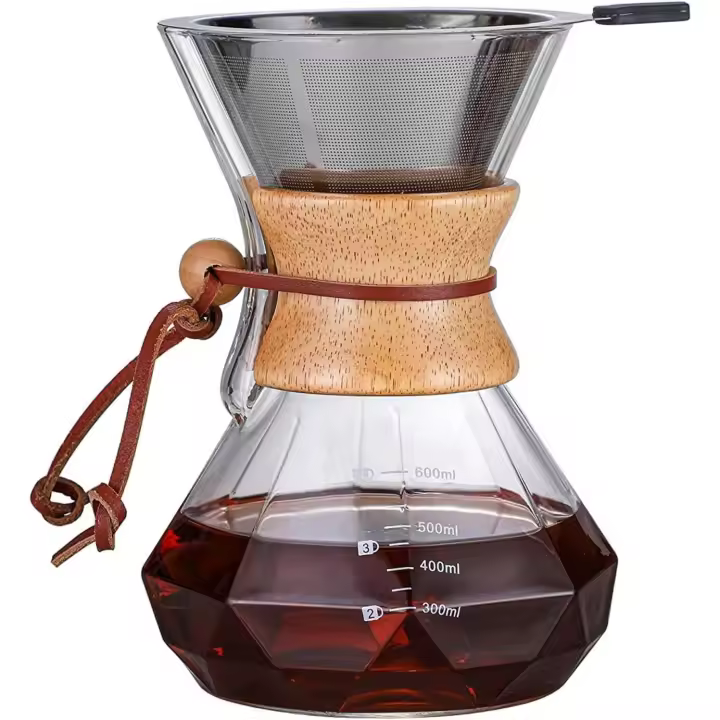 Cafetera Manual con Filtro Cafetera de Filtro Cafeteras de Geo Cafetera de Cristal (600 ml) - 1