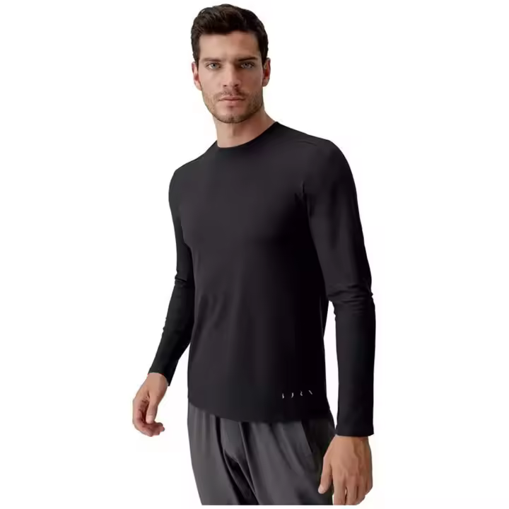 Camiseta de Manga Larga Born Living Yoga  para hombre en color negro - 1
