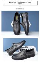 Zapatos Casuales Para Hombre En Cuero Suelto Antideslizantes Transpirables Para Caminar Y Conducir En Exterior Zapatos De Oficina Y Trabajo - details 9