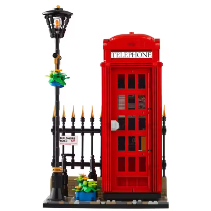 Bloques De Construcción De Teléfono De Londres Rojo 1460Pcs Compatible Con 21347 Decoración Para El Hogar Juguetes Para Niños Regalo De Cumpleaños - 1