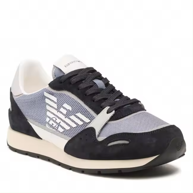Emporio Armani Zapatillas Zapatos Hombre Azul Gris X4X537 XM678 Q445 - 1