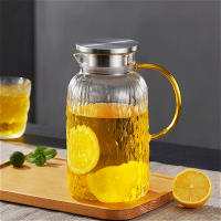 Cacerola De Agua Fría De Vidrio Resistente Al Calor 51.7oz/62oz Con Mango Amarillo Tetera Para Bebidas Y Jugo Ecológica Para El Hogar - details 0